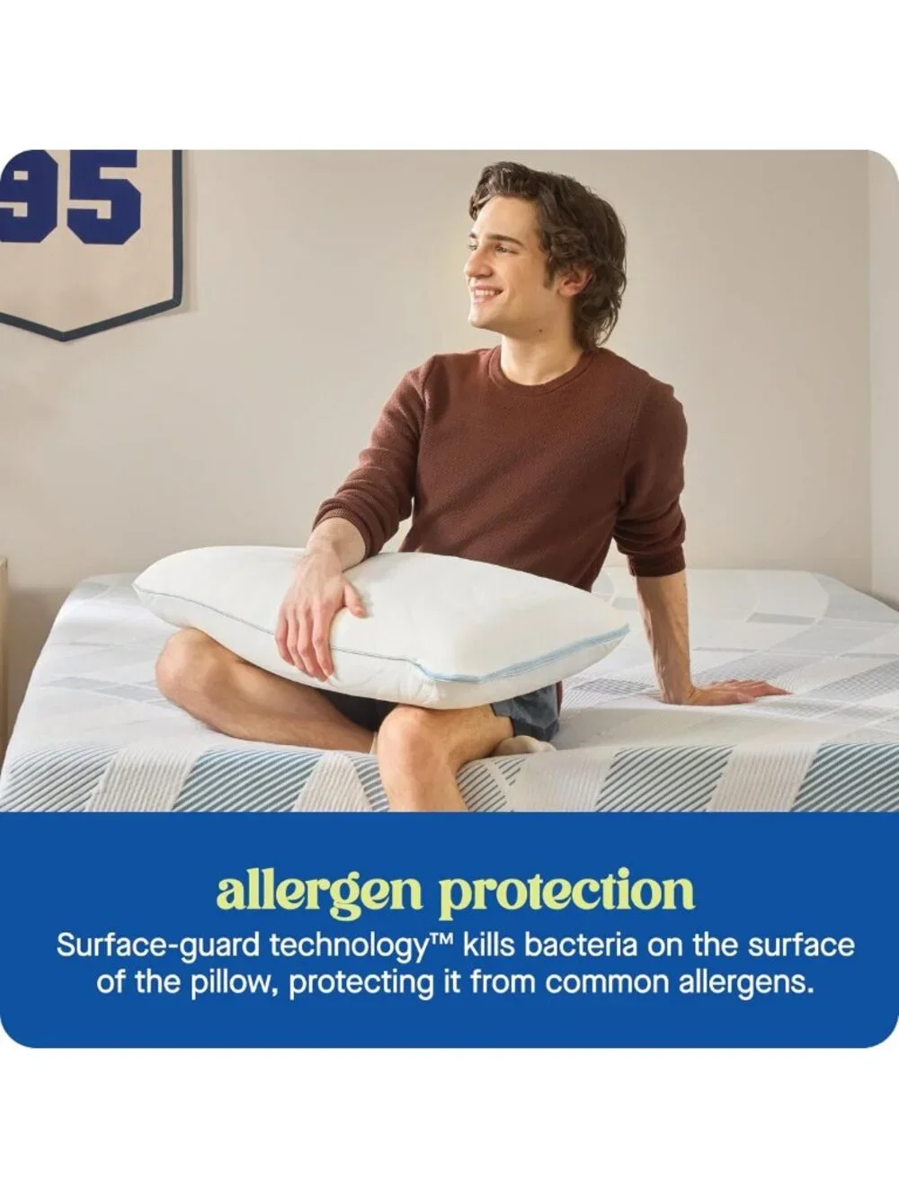 Queen Size Memory Foam Cooling Pillows with Washable Covers - 2 Pack, Soft